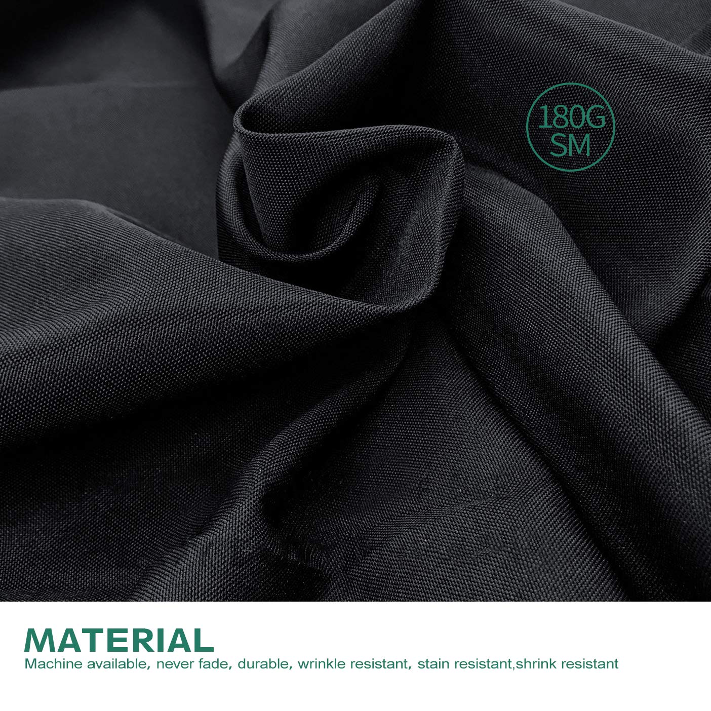 Surmente Tablecloth 70 Inch Round Polyester Table Cloth For Weddings, Banquets, Or Restaurants (Black)